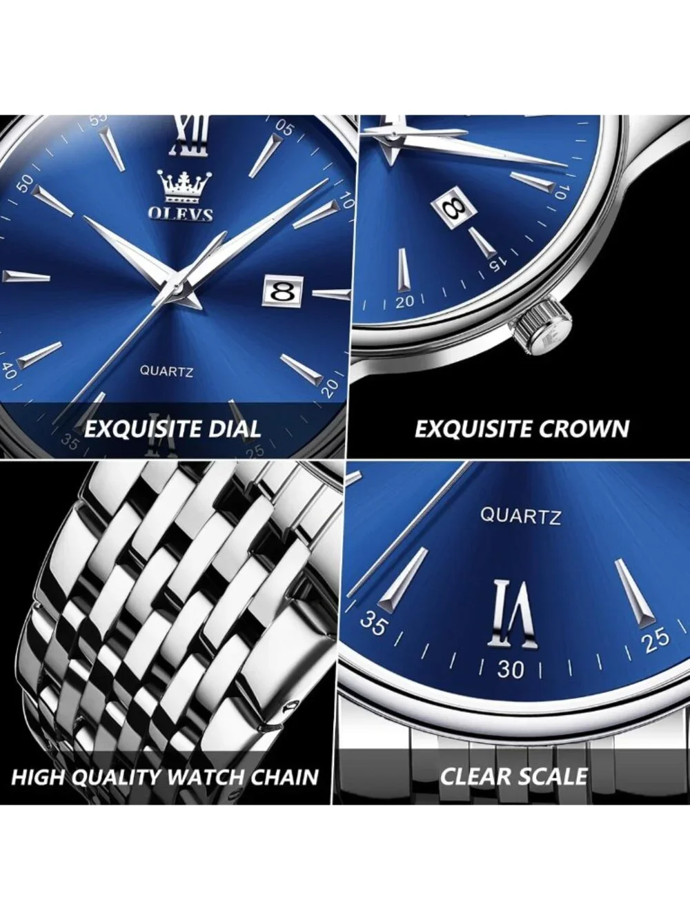 Luxury Stainless Steel Men's Watch - 30M Waterproof Quartz Dress Timepiece